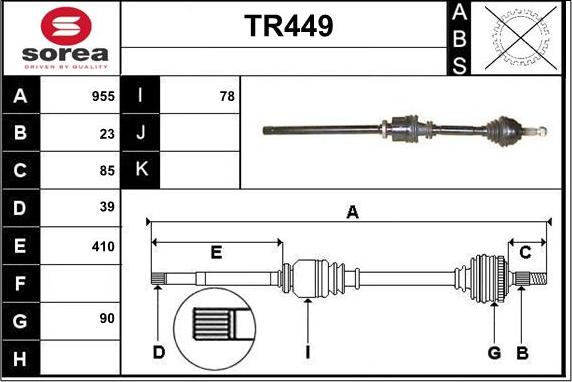 Sera TR449 - Приводний вал avtolavka.club