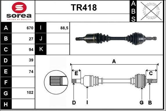 Sera TR418 - Приводний вал avtolavka.club