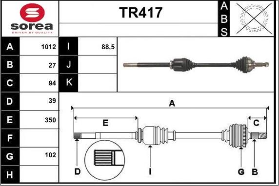 Sera TR417 - Приводний вал avtolavka.club