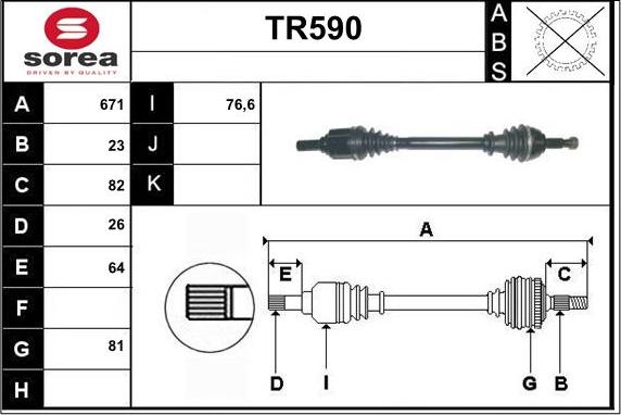 Sera TR590 - Приводний вал avtolavka.club