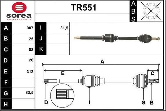 Sera TR551 - Приводний вал avtolavka.club