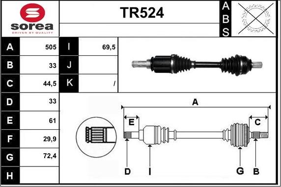 Sera TR524 - Приводний вал avtolavka.club