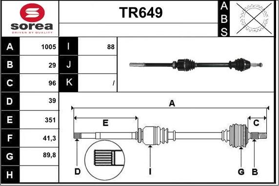 Sera TR649 - Приводний вал avtolavka.club