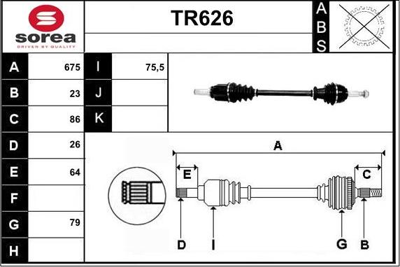 Sera TR626 - Приводний вал avtolavka.club