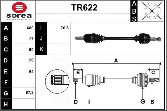 Sera TR622 - Приводний вал avtolavka.club