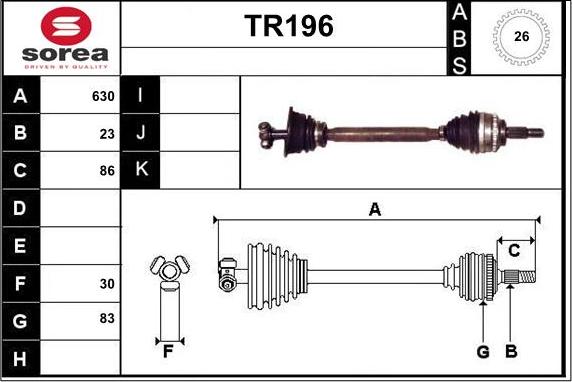 Sera TR196 - Приводний вал avtolavka.club