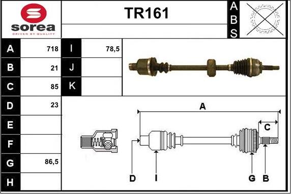 Sera TR161 - Приводний вал avtolavka.club