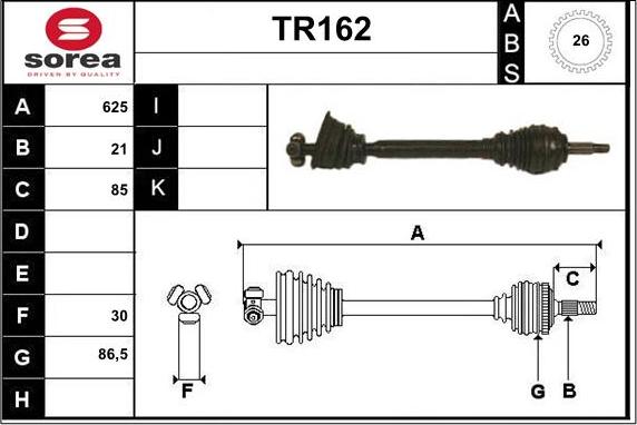 Sera TR162 - Приводний вал avtolavka.club