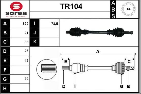 Sera TR104 - Приводний вал avtolavka.club