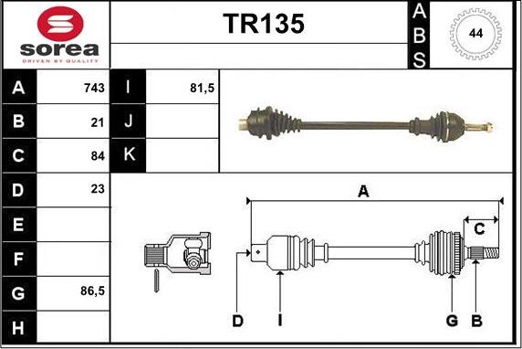 Sera TR135 - Приводний вал avtolavka.club