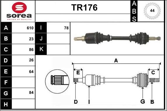 Sera TR176 - Приводний вал avtolavka.club