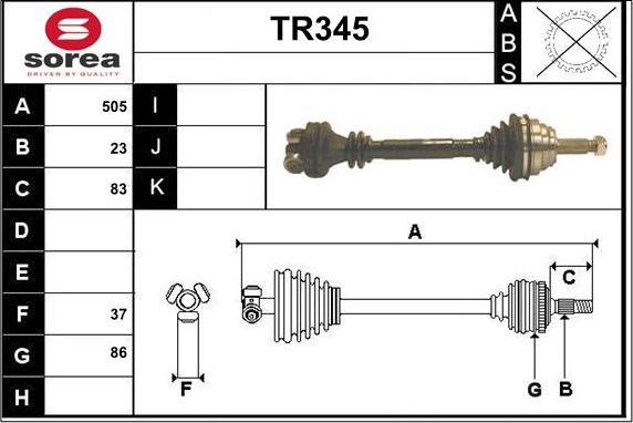 Sera TR345 - Приводний вал avtolavka.club