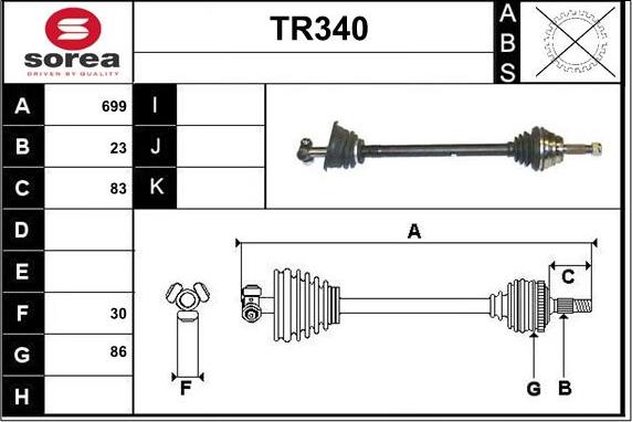 Sera TR340 - Приводний вал avtolavka.club