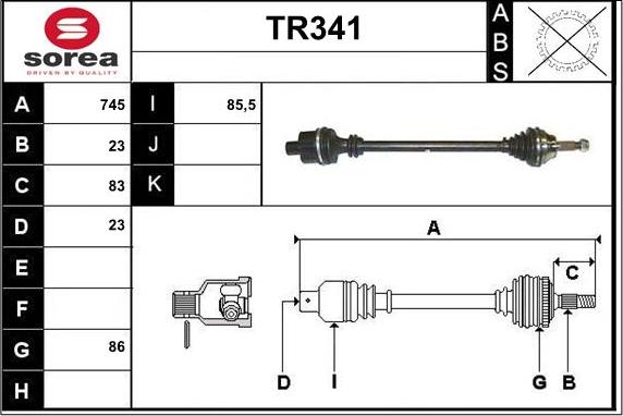 Sera TR341 - Приводний вал avtolavka.club