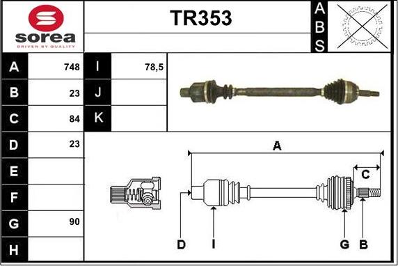 Sera TR353 - Приводний вал avtolavka.club