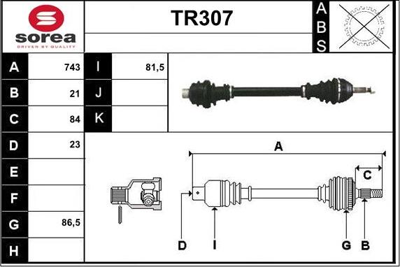 Sera TR307 - Приводний вал avtolavka.club