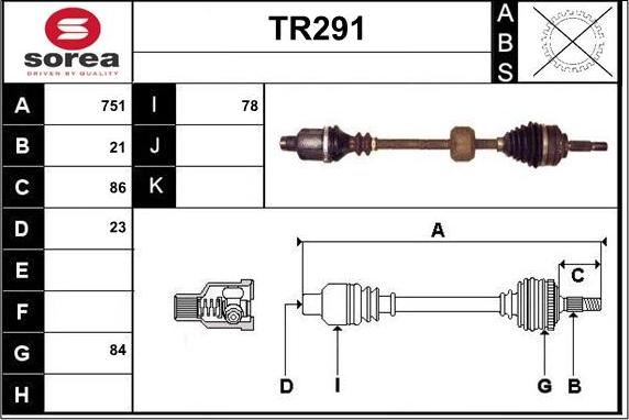 Sera TR291 - Приводний вал avtolavka.club