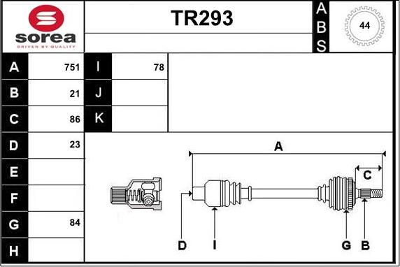 Sera TR293 - Приводний вал avtolavka.club