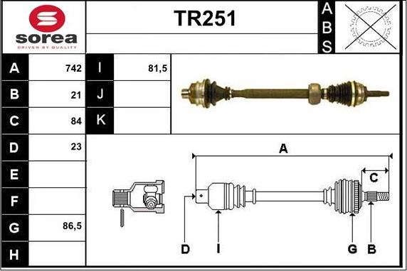 Sera TR251 - Приводний вал avtolavka.club