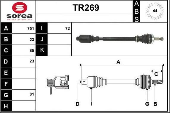 Sera TR269 - Приводний вал avtolavka.club