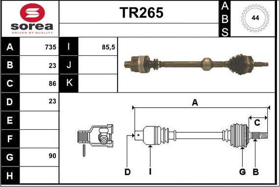 Sera TR265 - Приводний вал avtolavka.club