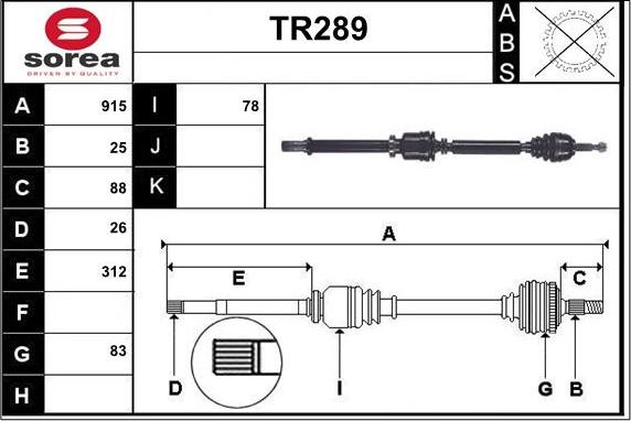 Sera TR289 - Приводний вал avtolavka.club