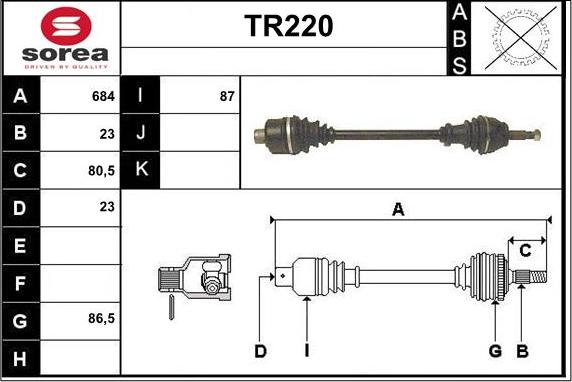 Sera TR220 - Приводний вал avtolavka.club