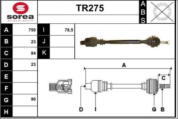 Sera TR275 - Приводний вал avtolavka.club