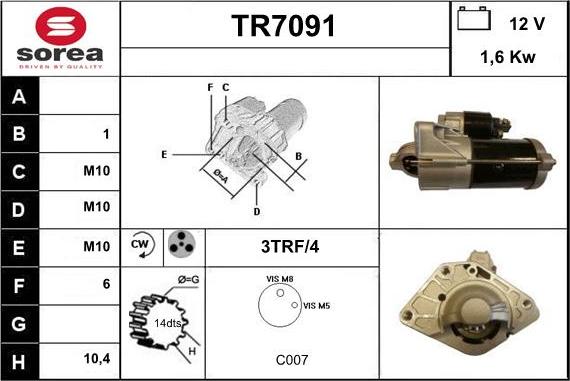 Sera TR7091 - Стартер avtolavka.club