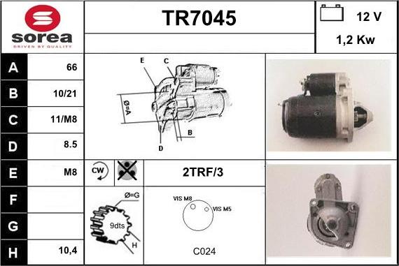 Sera TR7045 - Стартер avtolavka.club