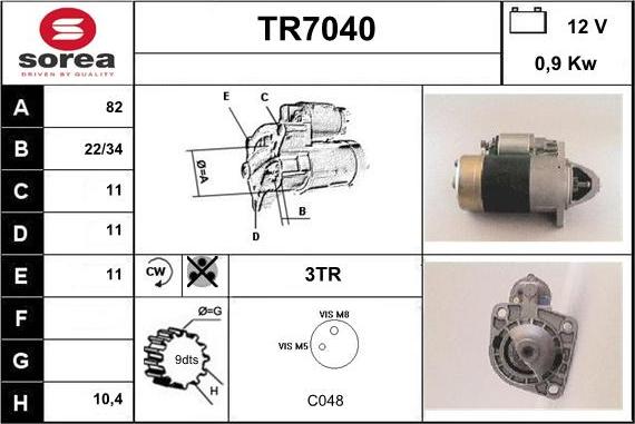 Sera TR7040 - Стартер avtolavka.club