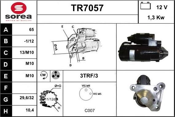 Sera TR7057 - Стартер avtolavka.club