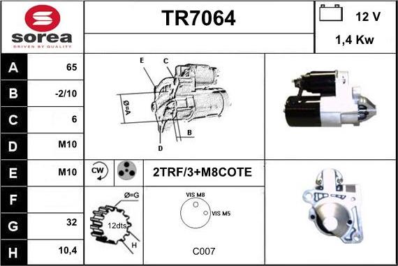 Sera TR7064 - Стартер avtolavka.club