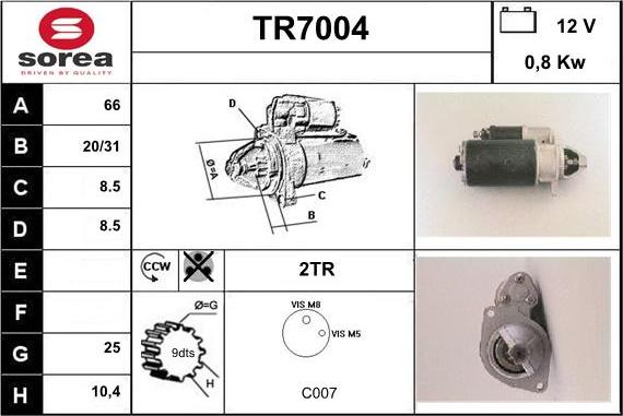 Sera TR7004 - Стартер avtolavka.club