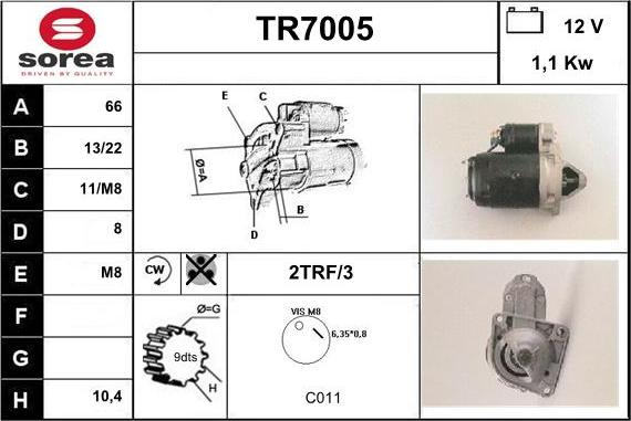 Sera TR7005 - Стартер avtolavka.club