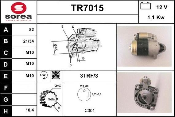 Sera TR7015 - Стартер avtolavka.club