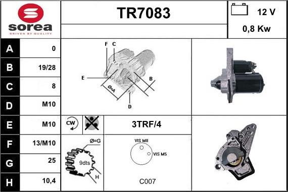 Sera TR7083 - Стартер avtolavka.club