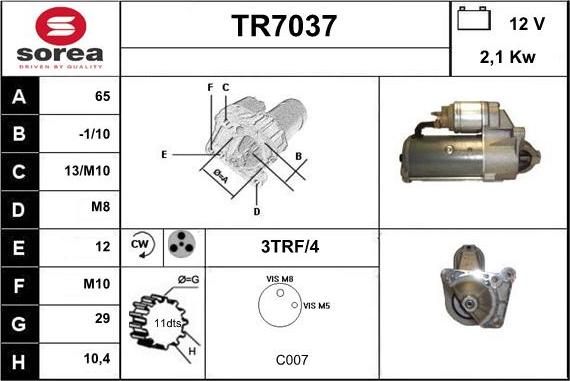 Sera TR7037 - Стартер avtolavka.club