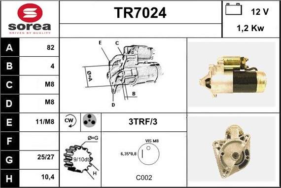 Sera TR7024 - Стартер avtolavka.club