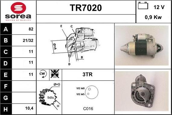 Sera TR7020 - Стартер avtolavka.club