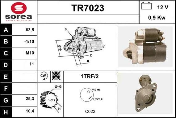 Sera TR7023 - Стартер avtolavka.club