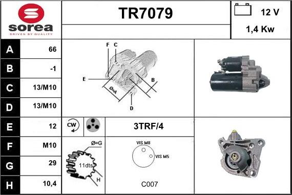 Sera TR7079 - Стартер avtolavka.club