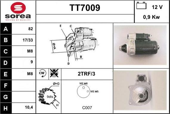 Sera TT7009 - Стартер avtolavka.club