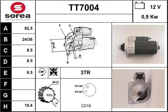 Sera TT7004 - Стартер avtolavka.club