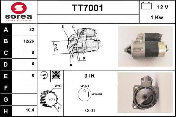 Sera TT7001 - Стартер avtolavka.club