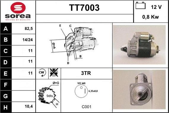 Sera TT7003 - Стартер avtolavka.club