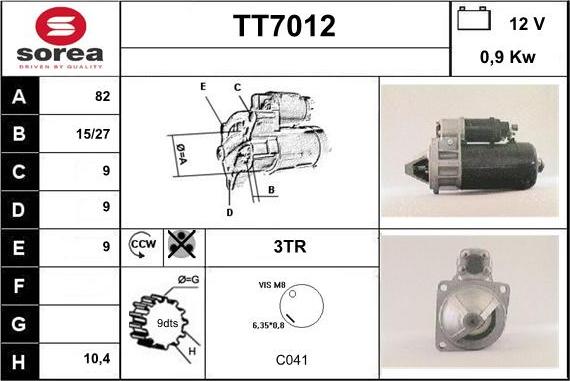 Sera TT7012 - Стартер avtolavka.club