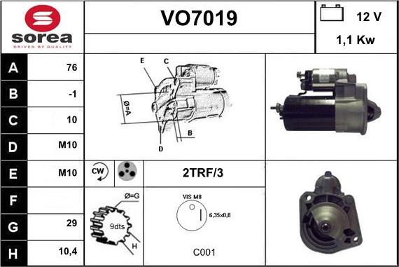 Sera VO7019 - Стартер avtolavka.club