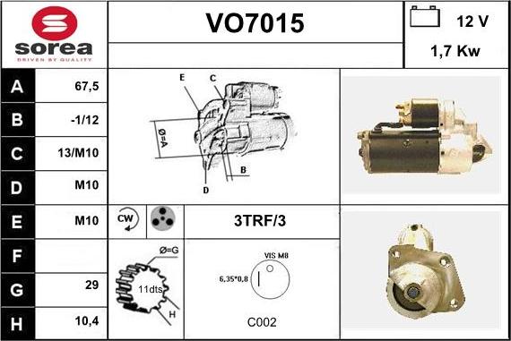 Sera VO7015 - Стартер avtolavka.club