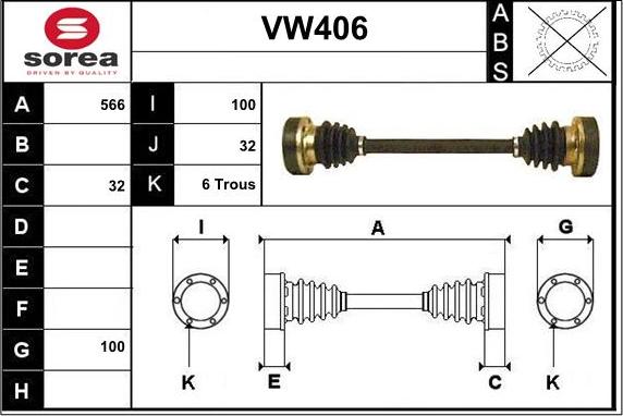 Sera VW406 - Приводний вал avtolavka.club